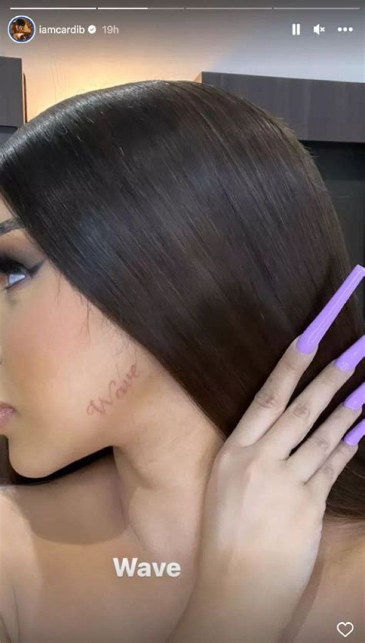 
Cardi B Shows Off Her Face Tattoo of Son Wave’s Name — See the Photo! 